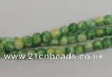 CRF180 15.5 inches 4mm round dyed rain flower stone beads wholesale