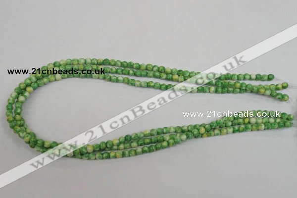 CRF180 15.5 inches 4mm round dyed rain flower stone beads wholesale