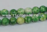 CRF182 15.5 inches 8mm round dyed rain flower stone beads wholesale