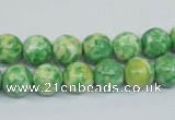 CRF183 15.5 inches 10mm round dyed rain flower stone beads wholesale