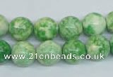 CRF184 15.5 inches 12mm round dyed rain flower stone beads wholesale