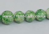 CRF192 15.5 inches 10mm - 20mm round dyed rain flower stone beads