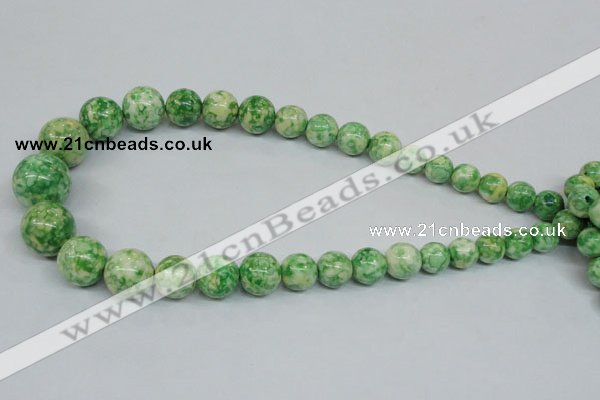 CRF192 15.5 inches 10mm - 20mm round dyed rain flower stone beads