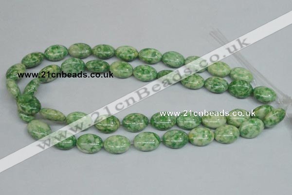 CRF206 15.5 inches 13*18mm oval dyed rain flower stone beads