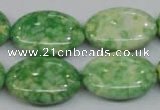 CRF208 15.5 inches 18*25mm oval dyed rain flower stone beads