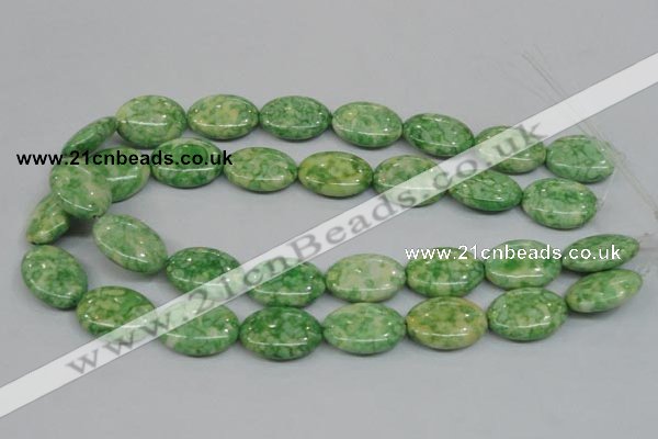 CRF208 15.5 inches 18*25mm oval dyed rain flower stone beads