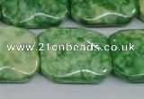 CRF225 15.5 inches 20*26mm rectangle dyed rain flower stone beads