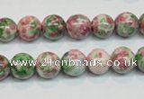 CRF24 15.5 inches 10mm round dyed rain flower stone beads wholesale