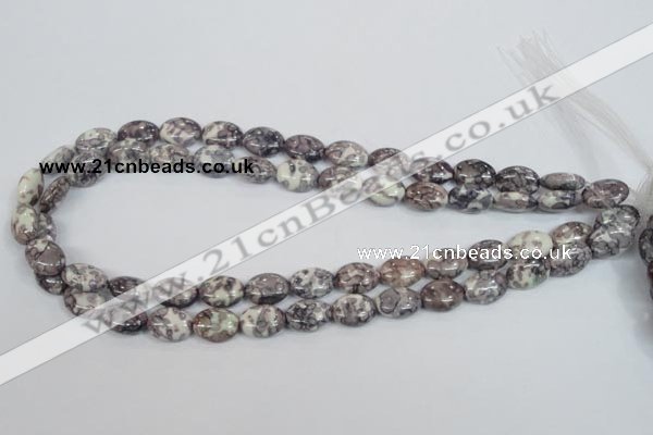 CRF243 15.5 inches 10*14mm oval dyed rain flower stone beads