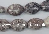 CRF245 15.5 inches 13*18mm oval dyed rain flower stone beads