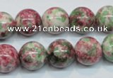 CRF26 15.5 inches 14mm round dyed rain flower stone beads wholesale