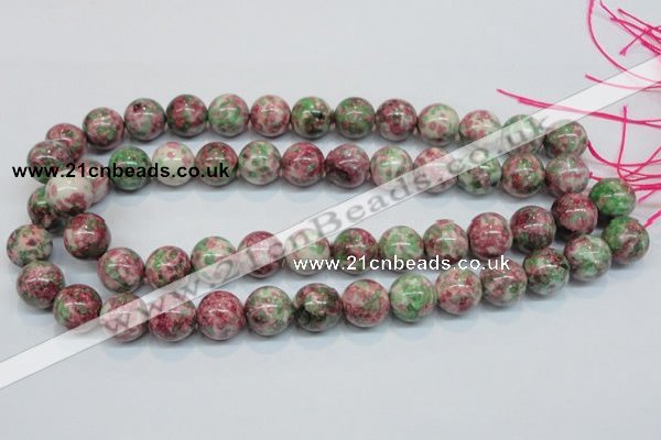 CRF26 15.5 inches 14mm round dyed rain flower stone beads wholesale