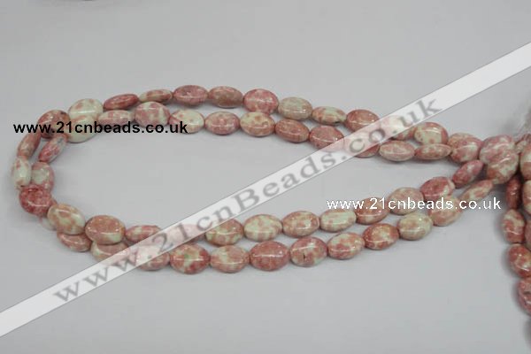 CRF263 15.5 inches 10*14mm oval dyed rain flower stone beads