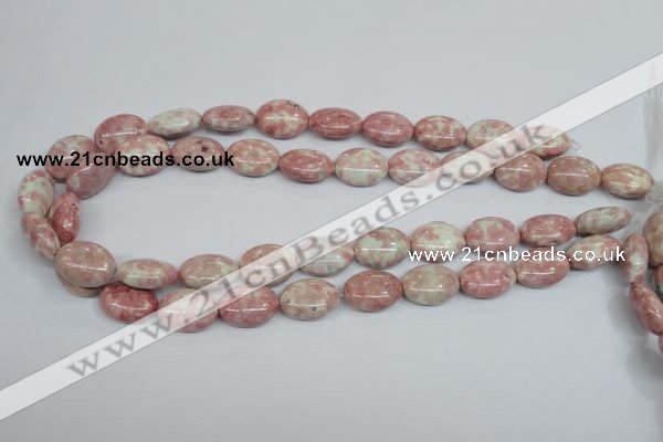 CRF265 15.5 inches 13*18mm oval dyed rain flower stone beads