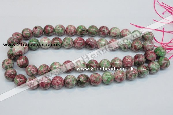 CRF27 15.5 inches 16mm round dyed rain flower stone beads wholesale