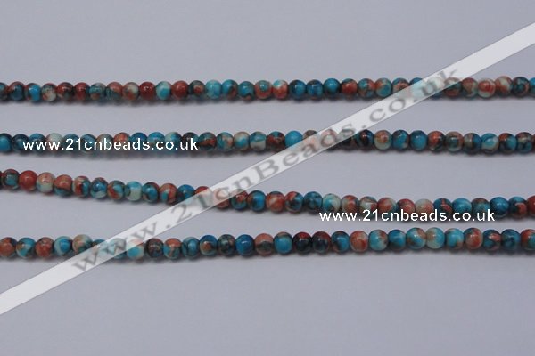 CRF270 15.5 inches 3mm round dyed rain flower stone beads