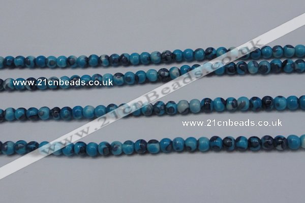 CRF274 15.5 inches 3mm round dyed rain flower stone beads