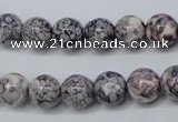 CRF282 15.5 inches 8mm round dyed rain flower stone beads