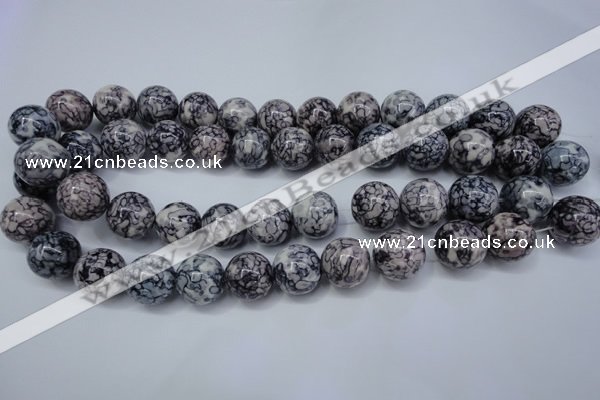 CRF285 15.5 inches 14mm round dyed rain flower stone beads
