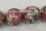 CRF29 15.5 inches 20mm round dyed rain flower stone beads wholesale