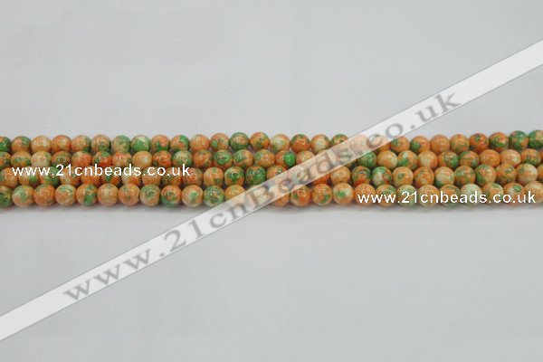 CRF307 15.5 inches 4mm round dyed rain flower stone beads wholesale