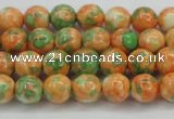 CRF308 15.5 inches 6mm round dyed rain flower stone beads wholesale