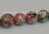 CRF31 15.5 inches multi sizes round dyed rain flower stone beads