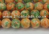 CRF310 15.5 inches 10mm round dyed rain flower stone beads wholesale