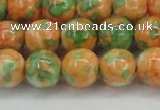 CRF312 15.5 inches 14mm round dyed rain flower stone beads wholesale