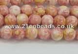 CRF314 15.5 inches 4mm round dyed rain flower stone beads wholesale