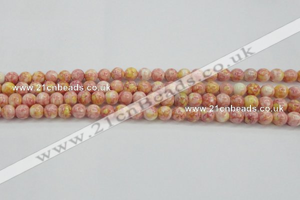 CRF315 15.5 inches 6mm round dyed rain flower stone beads wholesale