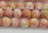 CRF316 15.5 inches 8mm round dyed rain flower stone beads wholesale