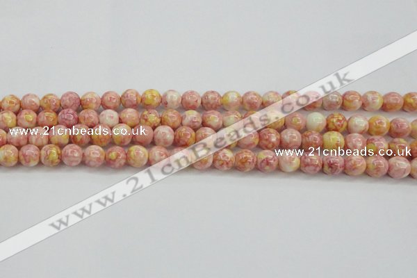 CRF316 15.5 inches 8mm round dyed rain flower stone beads wholesale