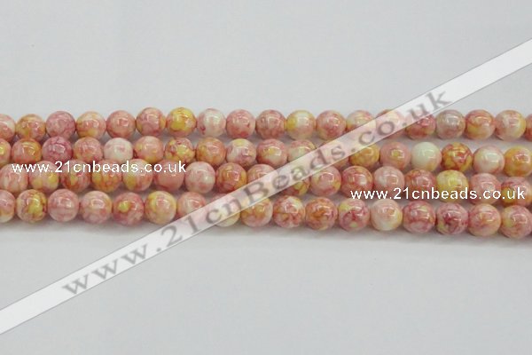 CRF318 15.5 inches 12mm round dyed rain flower stone beads wholesale