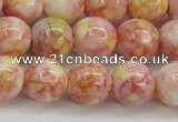 CRF319 15.5 inches 14mm round dyed rain flower stone beads wholesale