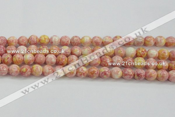 CRF319 15.5 inches 14mm round dyed rain flower stone beads wholesale