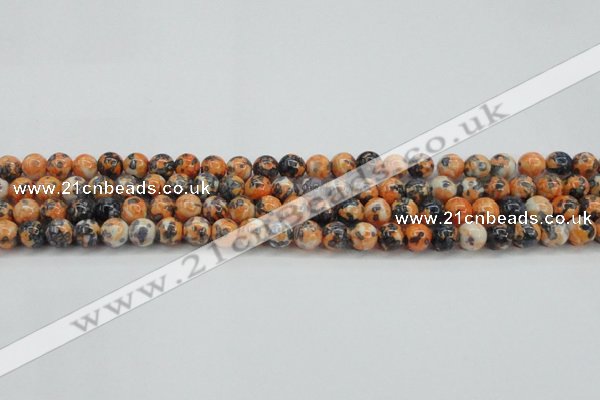 CRF322 15.5 inches 6mm round dyed rain flower stone beads wholesale