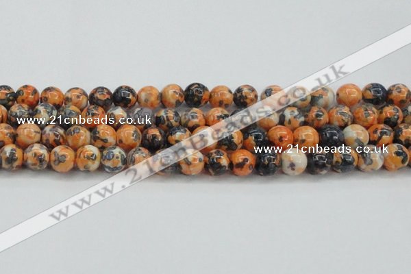 CRF326 15.5 inches 14mm round dyed rain flower stone beads wholesale