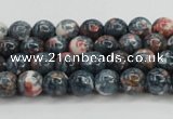 CRF328 15.5 inches 4mm round dyed rain flower stone beads wholesale