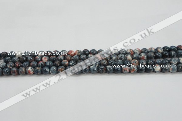 CRF329 15.5 inches 6mm round dyed rain flower stone beads wholesale