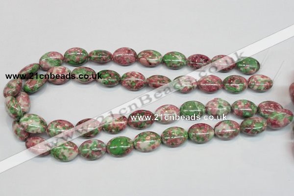 CRF33 15.5 inches 13*18mm oval dyed rain flower stone beads wholesale