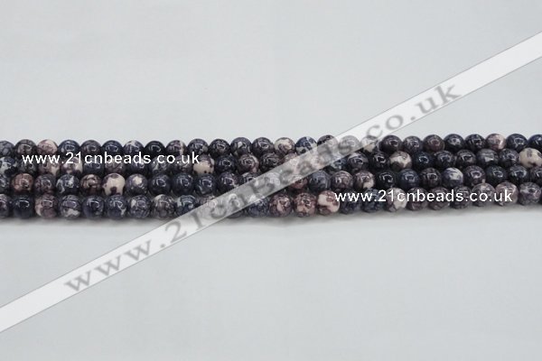 CRF335 15.5 inches 4mm round dyed rain flower stone beads wholesale