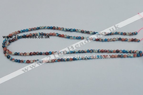 CRF34 15.5 inches 4mm round dyed rain flower stone beads wholesale