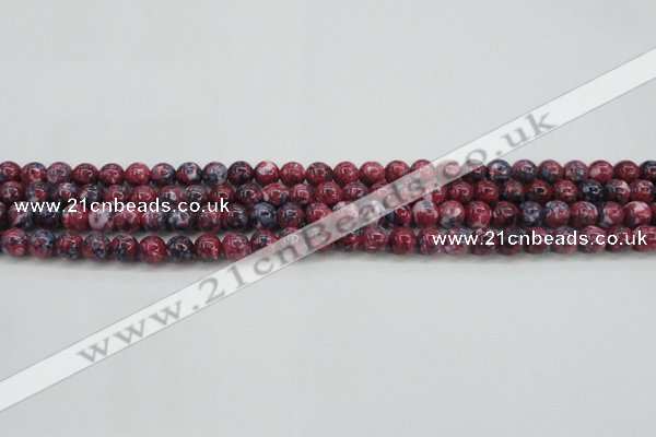 CRF342 15.5 inches 4mm round dyed rain flower stone beads wholesale