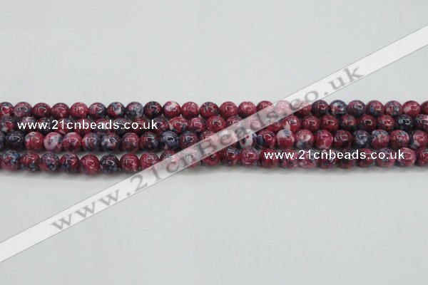 CRF343 15.5 inches 6mm round dyed rain flower stone beads wholesale