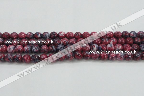 CRF346 15.5 inches 12mm round dyed rain flower stone beads wholesale