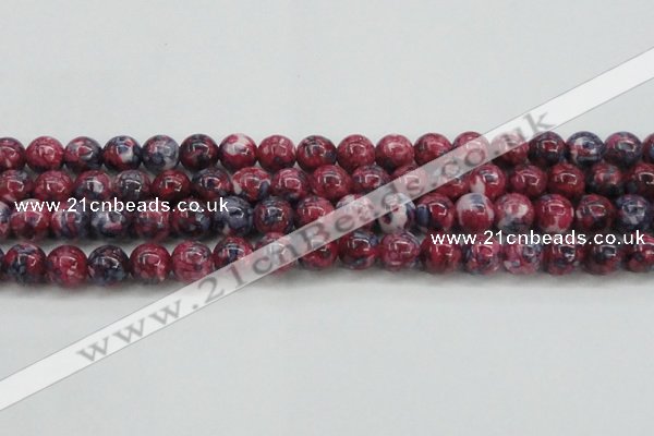 CRF347 15.5 inches 14mm round dyed rain flower stone beads wholesale