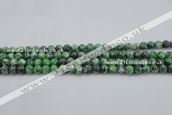 CRF350 15.5 inches 6mm round dyed rain flower stone beads wholesale