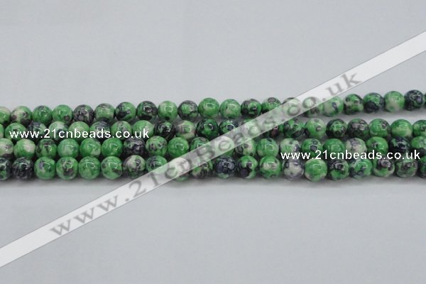 CRF351 15.5 inches 8mm round dyed rain flower stone beads wholesale