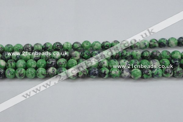 CRF352 15.5 inches 10mm round dyed rain flower stone beads wholesale